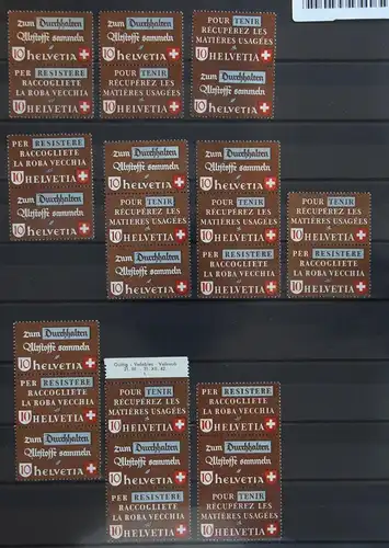 Schweiz 405-407 postfrisch fast alle Zd komplett, wenige vorgefaltet #KP116