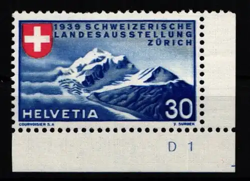 Schweiz 337 postfrisch Eckrand Formnummer #KP181