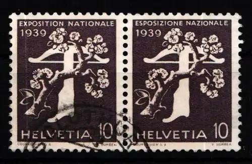 Schweiz Zusammendrucke W 15 gestempelt Rollenmarke #KP165