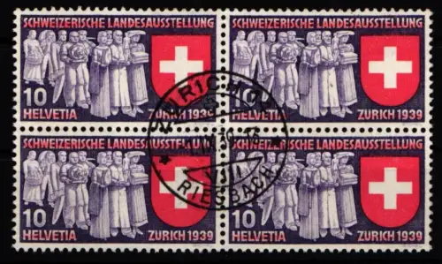 Schweiz 335 gestempelt Viererblock #KP183
