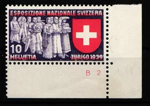 Schweiz 341 postfrisch Eckrand Formnummer #KP182