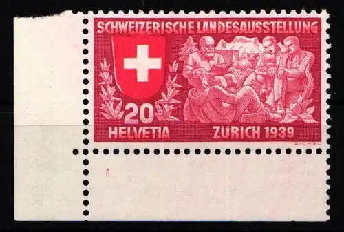 Schweiz 336 postfrisch Eckrand #KP178