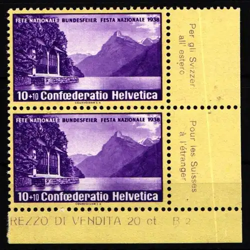 Schweiz 326 postfrisch Eckrand mit Formnummer #KP194