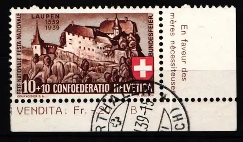 Schweiz 356 gestempelt Eckrand mit Formnummer #KP221
