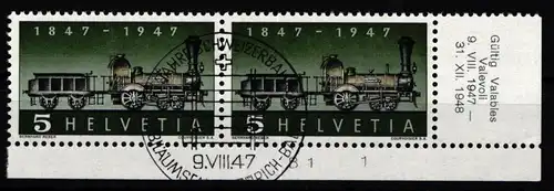 Schweiz 484 gestempelt Eckrand mit Formnummer und Bogenzähler #KP250