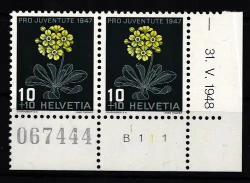 Schweiz 489 postfrisch Eckrand Formnummer Bogenzähler #KP330