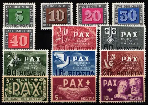 Schweiz 447-459 postfrisch PAX-Satz #KP306