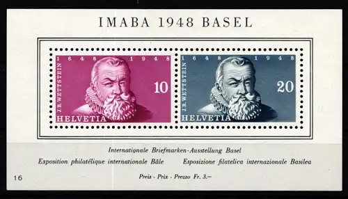 Schweiz Block 13 postfrisch #KP321