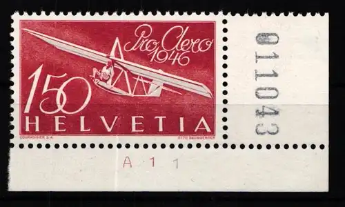 Schweiz 470 postfrisch Eckrand Formnummer Bogenzähler #KP308