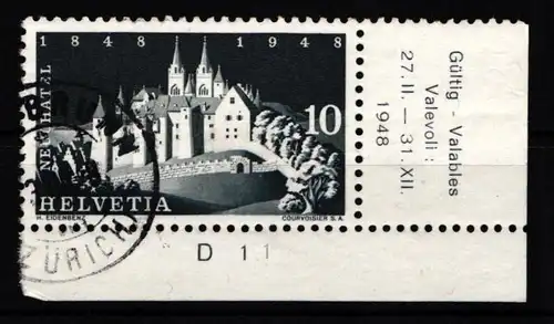 Schweiz 497 gestempelt Eckrand Formnummer #KP331