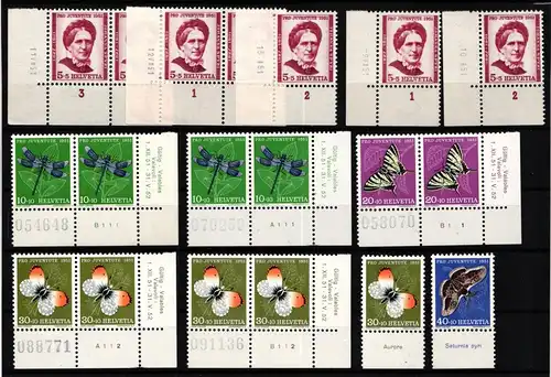 Schweiz 561-565 postfrisch Eckrand Formnummer Bogenzähler #KP381