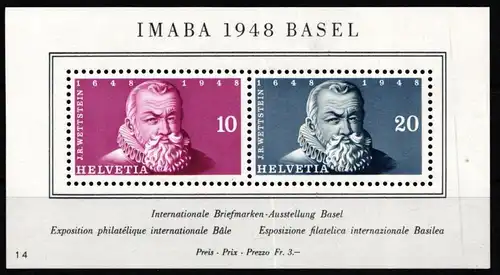 Schweiz Block 13 postfrisch mit No. 14 #KP345