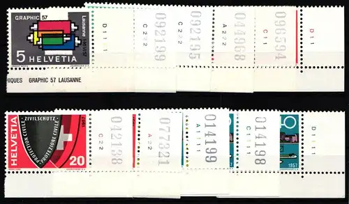 Schweiz 637-640 postfrisch Eckrand Formnummer Bogenzähler #KP423