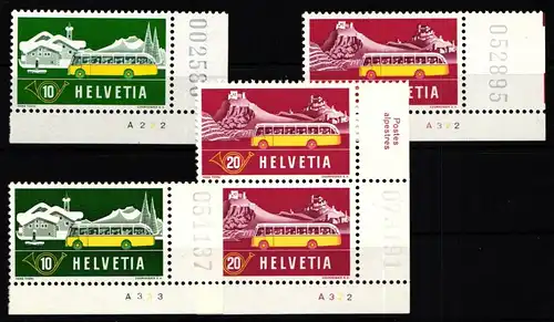 Schweiz 586-587 postfrisch Eckrand Formnummer Bogenzähler #KP395