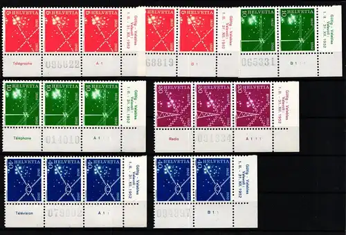 Schweiz 566-569 postfrisch Eckrand Formnummer Bogenzähler #KP382