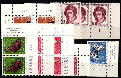 Schweiz 618-622 postfrisch Eckrand Formnummer Bogenzähler #KP407