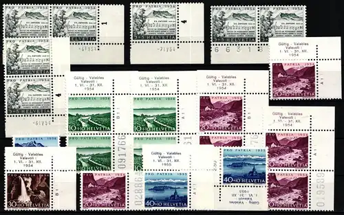 Schweiz 597-601 postfrisch Eckrand Formnummer Bogenzähler #KP403