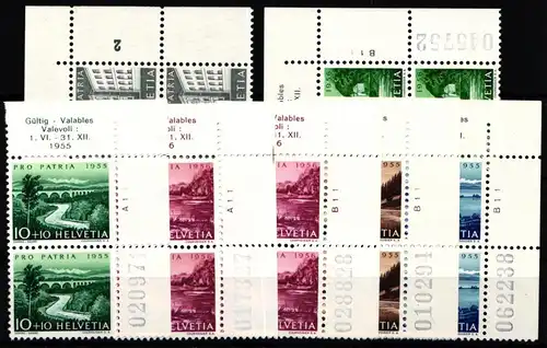 Schweiz 613-617 postfrisch Eckrand Formnummer Bogenzähler #KP406