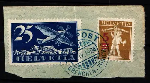 Schweiz 180 gestempelt auf Briefstück #KP477