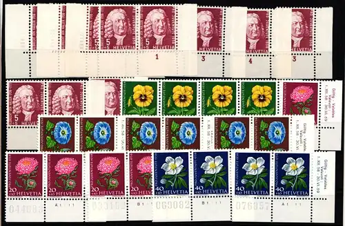 Schweiz 663-667 postfrisch Eckrand Formnummer Bogenzähler #KP428