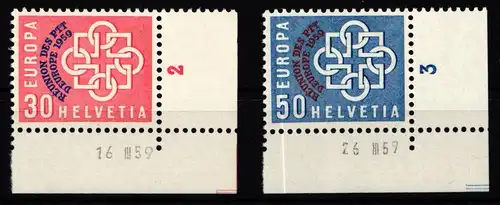 Schweiz 681-682 postfrisch Eckrand Druckdatum #KP437