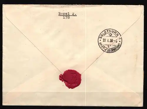 Schweiz Block 3 gestempelt auf Brief #KP578