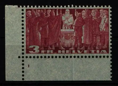 Schweiz 328 v postfrisch Eckrand #KR421