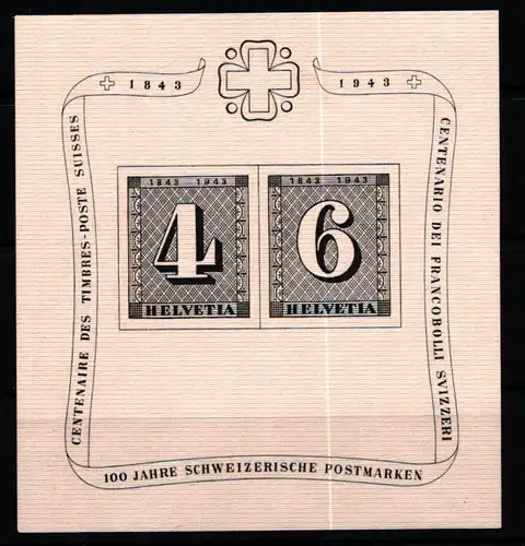 Schweiz Block 8 postfrisch mit Nr. 7 #KP596