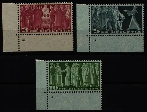 Schweiz 328 v-330 v postfrisch alle mit Eckrand #KR417
