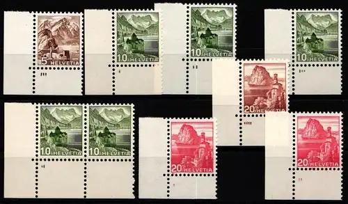 Schweiz 500-502, 327 postfrisch Eckränder mit Formnummern #KR433