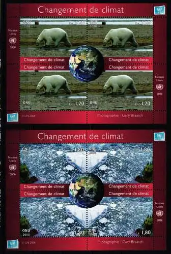 UNO Wien Block 24, 25 postfrisch als Blocksatz Klimaänderung #KR897