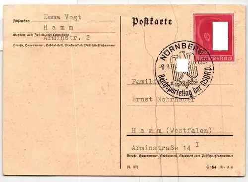 Deutsches Reich 664 auf Postkarte mit Sonderstempel #KQ624
