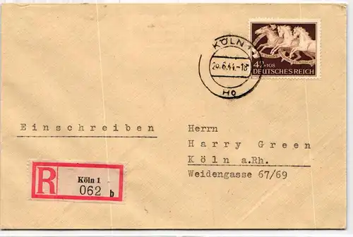 Deutsches Reich 815 auf Brief als Einzelfrankatur portogerecht #KQ680