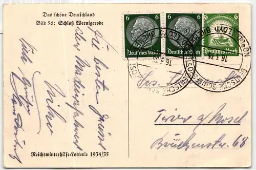 Deutsches Reich 516 auf Postkarte Schiffspost Bremen #KQ691