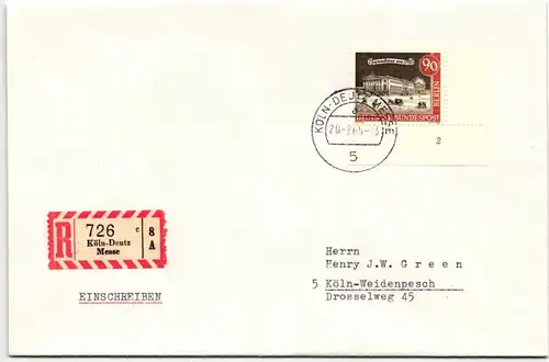 Berlin 228 auf Brief als Einzelfrankatur FN 2 #KQ757