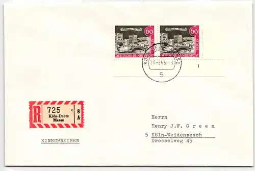 Berlin 225 auf Brief als Mehrfachfrankatur FN 1 #KQ764