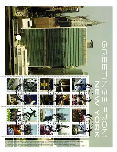 Vereinte Nationen 1469-1478 postfrisch und gestempelt, als Kleinbogen #KS134