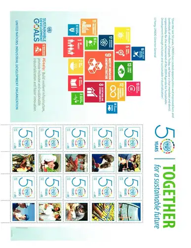 Vereinte Nationen 917 postfrisch und gestempelt, als Kleinbogen #KS154