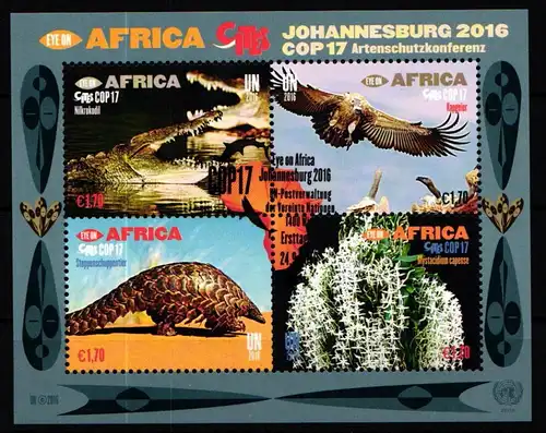 Vereinte Nationen Wien 933-936 gestempelt als Block 41 #KS197