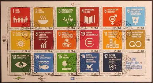 Vereinte Nationen Wien 938-954 gestempelt als Zd-Bogen #KS179