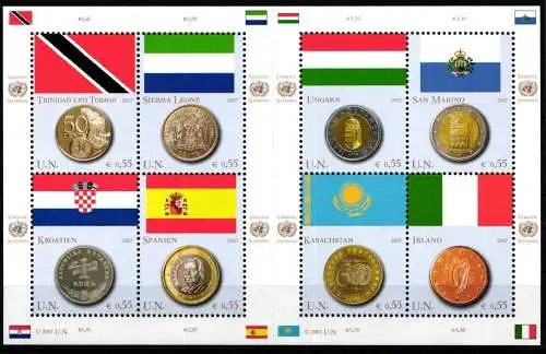 UNO Wien 489-496 postfrisch als Kleinbogen #KR906