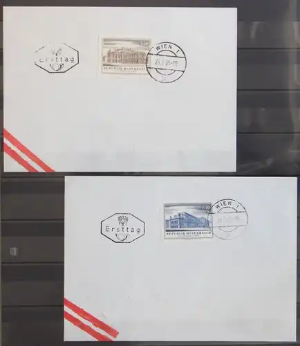 Österreich 1020-1021 als Ersttagsbrief verteilt auf 2 FDCs #KQ983