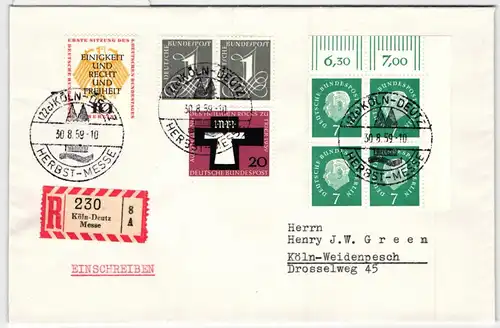 Berlin 182 u.a. auf Brief als Mischfrankatur 4er Block, portogerecht #KQ896