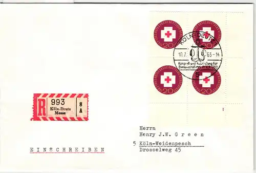 BRD Bund 400 auf Brief 4er Block mit Formnummer 1 #KQ947