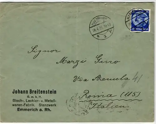 Deutsches Reich 481 auf Brief als Einzelfrankatur portogerecht #KQ995