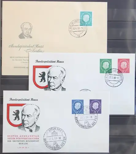 Berlin 182-186 als Ersttagsbrief verteilt auf 3 FDCs #KQ994