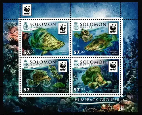 Salomon Inseln Block 465 postfrisch Fische #JV373