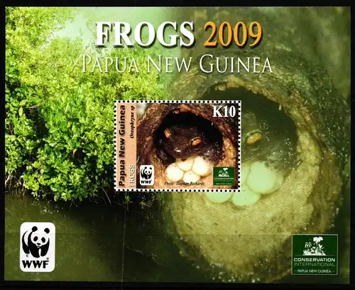 Papua-Neuguinea Block 78 postfrisch Frösche, Amphibien #JV392