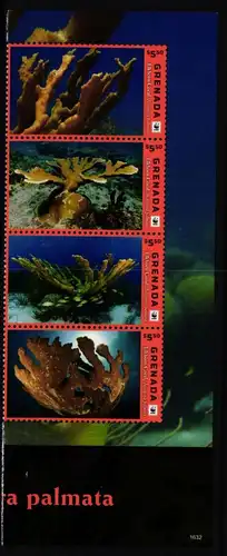 Grenada 7351-7354 postfrisch als 4er Streifen, Korallen #JV381