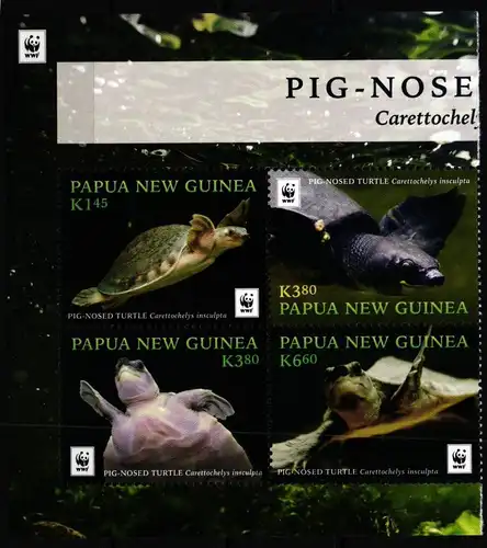 Papua Neuguinea 2167-2170 postfrisch als 4er Block, Schildkröten #JV383
